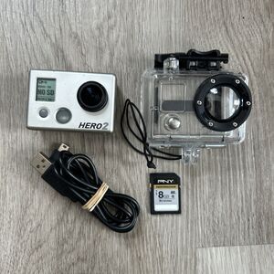 GoPro Hero 2 HD Action Sports Camera HD2-14 w/ Case DS Card Tested Works